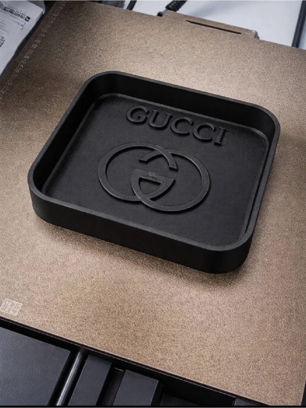 Gucci Black Logo 3d printed Valet Tray